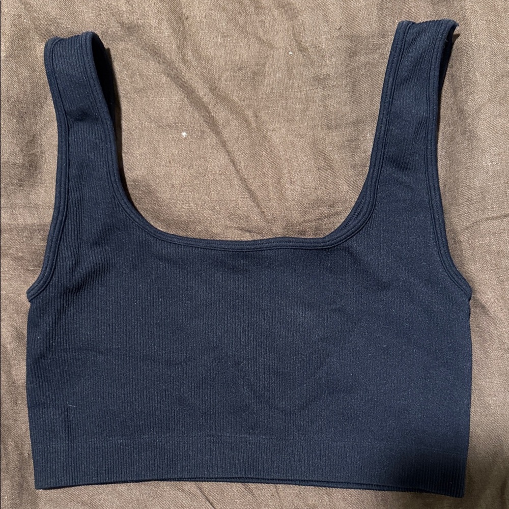 SET Active Black Ribbed Sports Bra